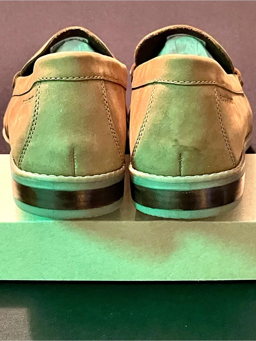 Rockport Tan Suede Penny Loafers. 10.5M New